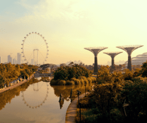 The futuristic Gardens By the Bay in Singapore.
