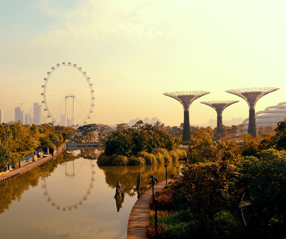 The futuristic Gardens By the Bay in Singapore.