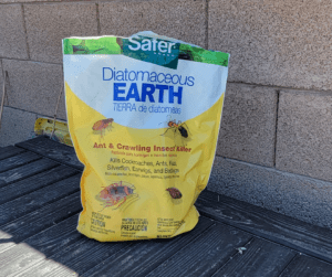 Diatomaceous earth is a natural pest control that works by puncturing the body of insects causing them to dehydrate and die.