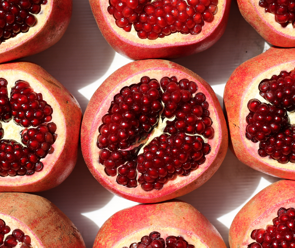 Ripe pomegranates fruit ready to be enjoyed.