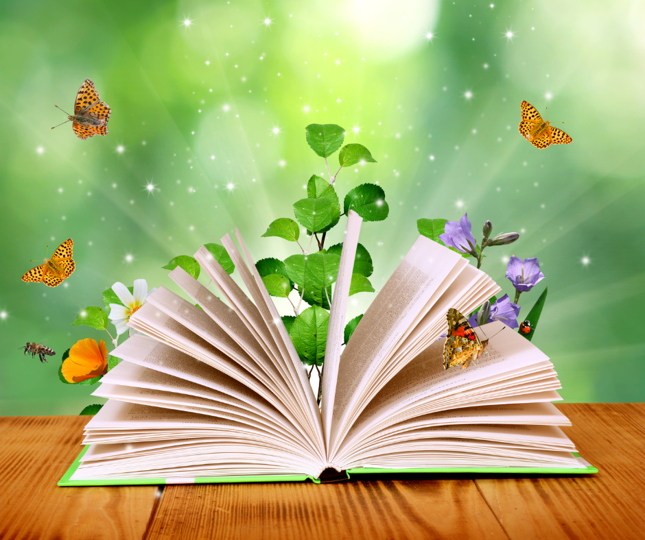 The joy of gardening exploding from a book.