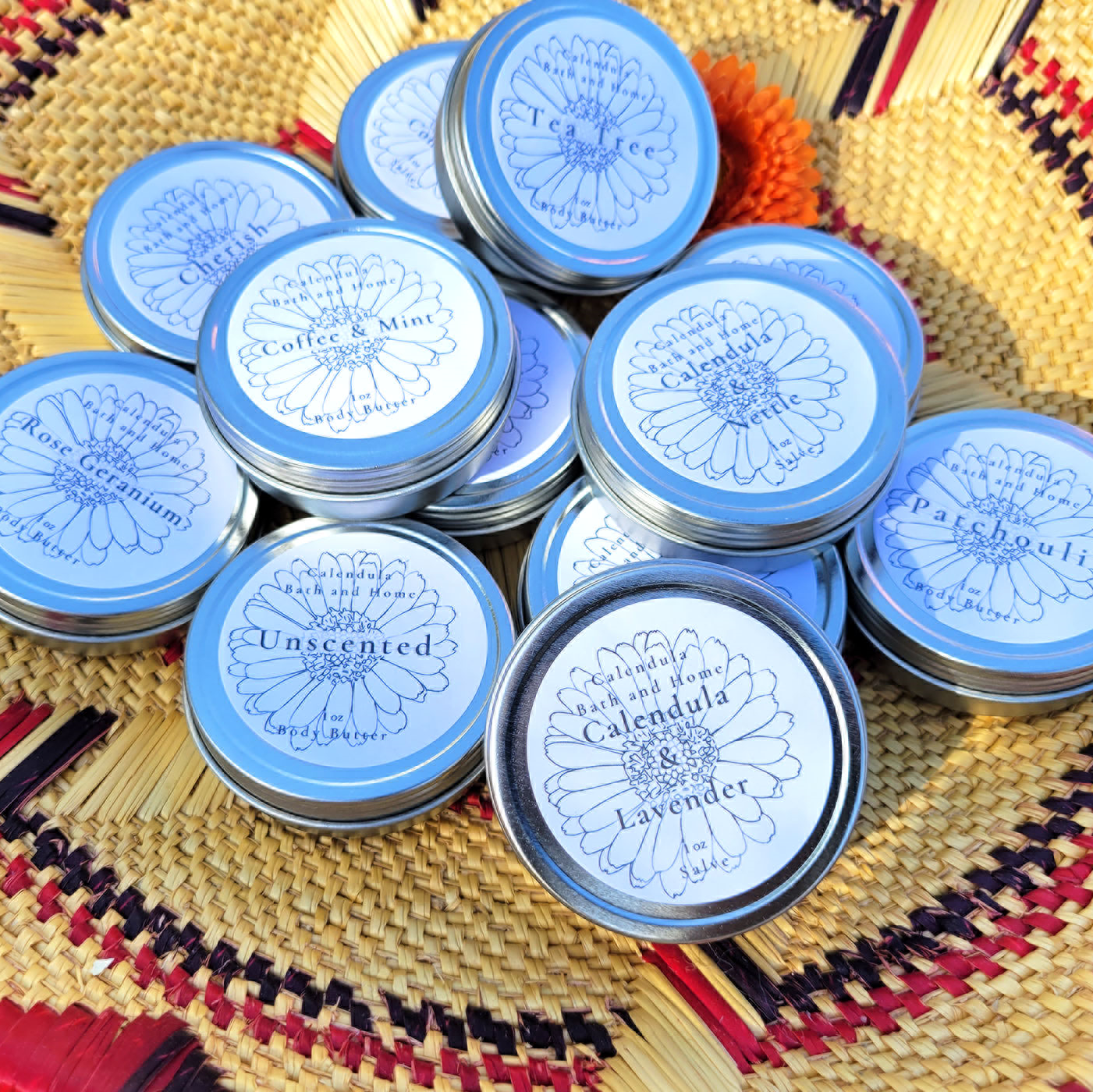Garden-inspired herbal body butter and salves make great gifts!