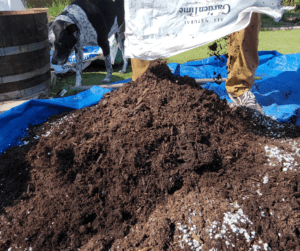 Adding another layer of compost a good compost mix.