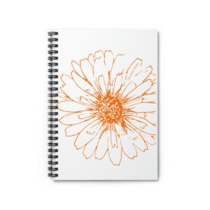 Cute Orange Flower Spiral Notebook - Ruled Line | Calendula's Garden