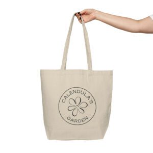 Calendula's Garden Canvas Shopping Tote | 100% Natural Cotton Canvas Bag