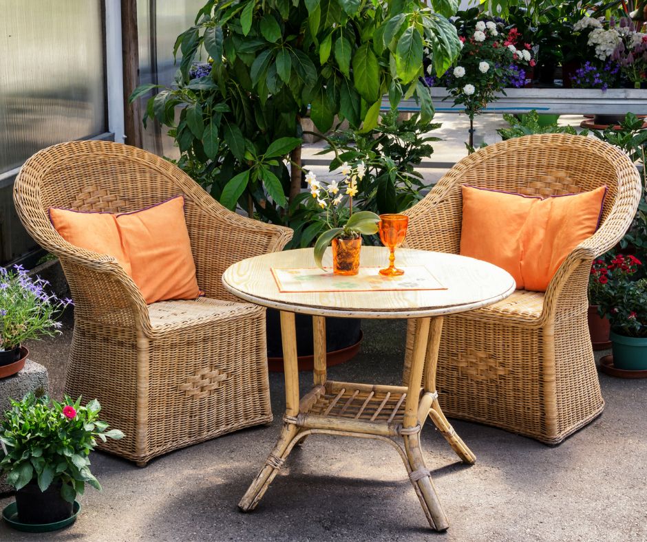 A relaxing private patio seating area
