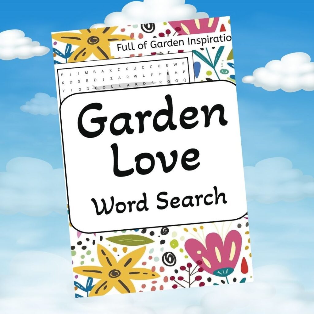 The cover of Garden Love Word Search puzzle book.
