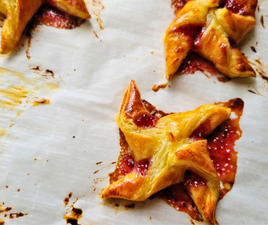 Fig jam filled pinwheel pastries.