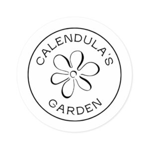 2 Inch Round Garden Sticker | Calendula's Garden