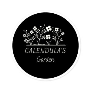 2 Inch Round Garden Sticker | Calendula's Garden