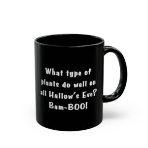 Bamboo Halloween Black Ceramic Mug