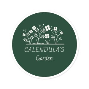 2 Inch Round Garden Sticker | Calendula's Garden